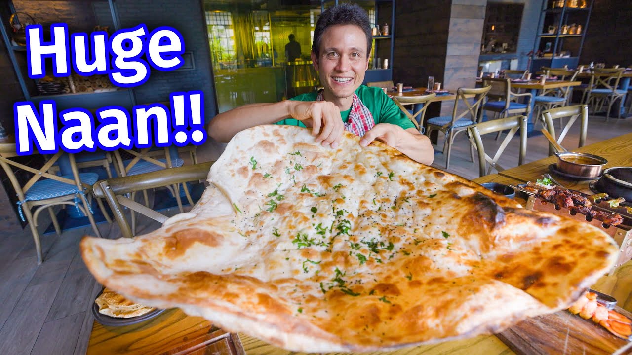 Table Size Naan!! INDIAN FOOD – Giant Kebab Meal Cooked in the Tandoor!!