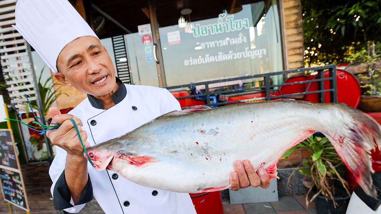 Eating GIANT RIVER FISH!!  ️ Spicy Thai Food with Mekong River Chef!  ‍