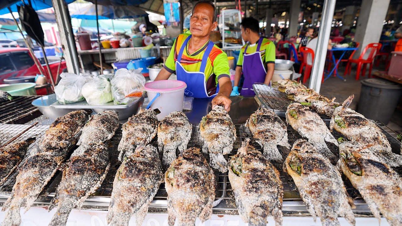 Salt Crusted Tilapia – THAI STREET FOOD Tour in Isaan!! | Kalasin, Thailand!