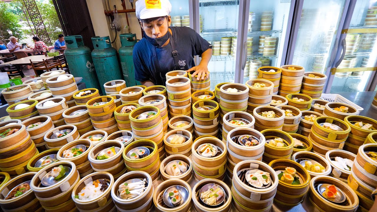 Street Food – DIM SUM SKYSCRAPER!! Market Eating Tour in Southeast Asia!