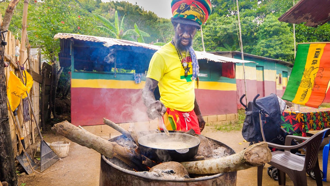 The Boss of RASTA JAMAICAN FOOD!!   Legendary Ras Mokko at @RasKitchen – Jamaica!