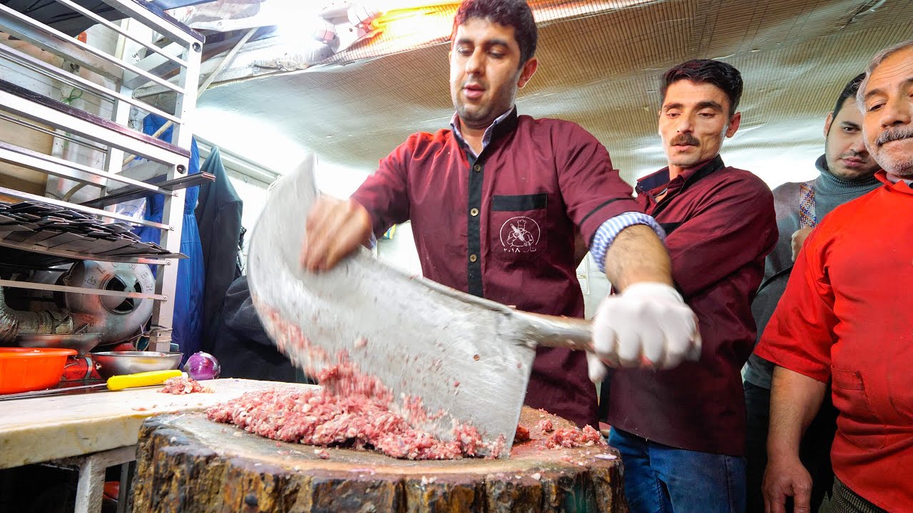 Meet the KEBAB KINGS of IRAN!!  SWORD CHOPPED Meat-Madness in Bonab!