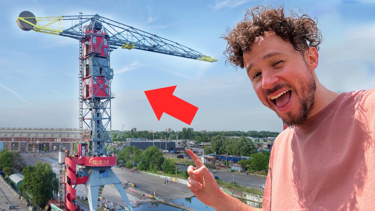 Dormí en el famoso HOTEL GRÚA de Ámsterdam | ¿Cómodo o peligroso?  ️ ️