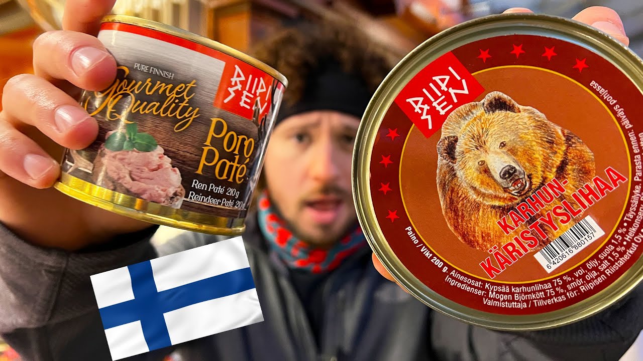 Probando comida callejera en FINLANDIA | ¡Comen oso!