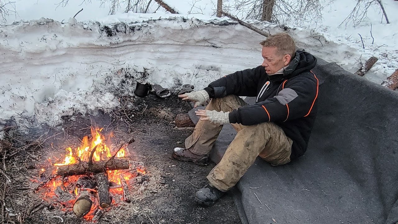 Lost in Alaska – How to NOT Freeze to Death! Winter Survival Camping & Bushcraft (No Tent or Bag)