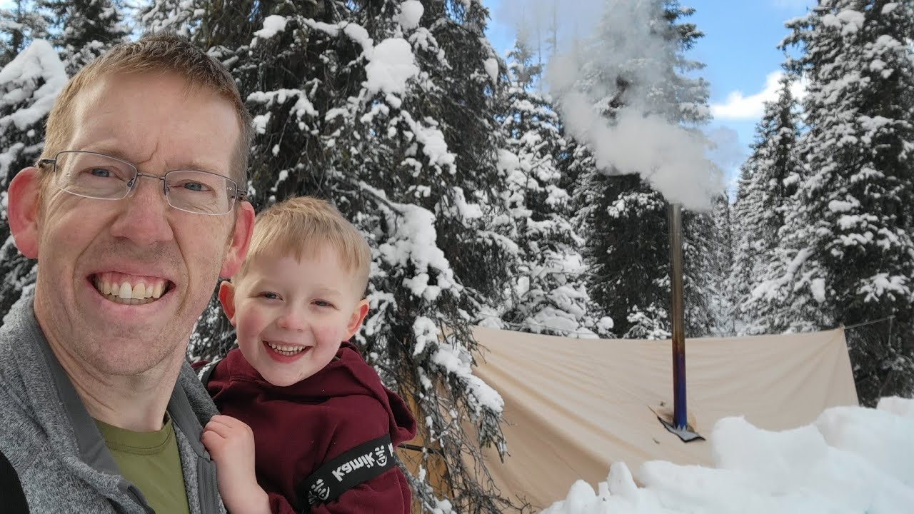 Wolves “Laughing” Outside Our Tent – Hot Tent Hammock Camping in Deep Snow