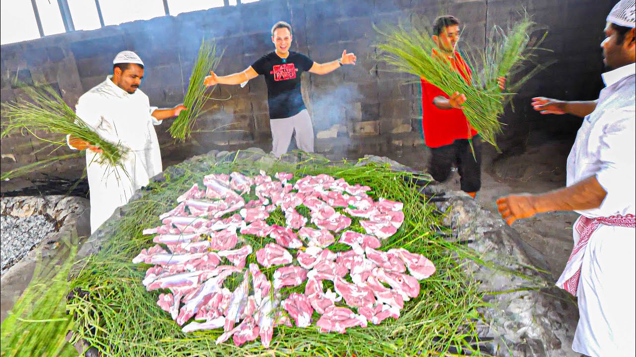Most UNIQUE Street Food in Saudi Arabia – RARE Village Haneeth Making Process in DEEP South Saudi!