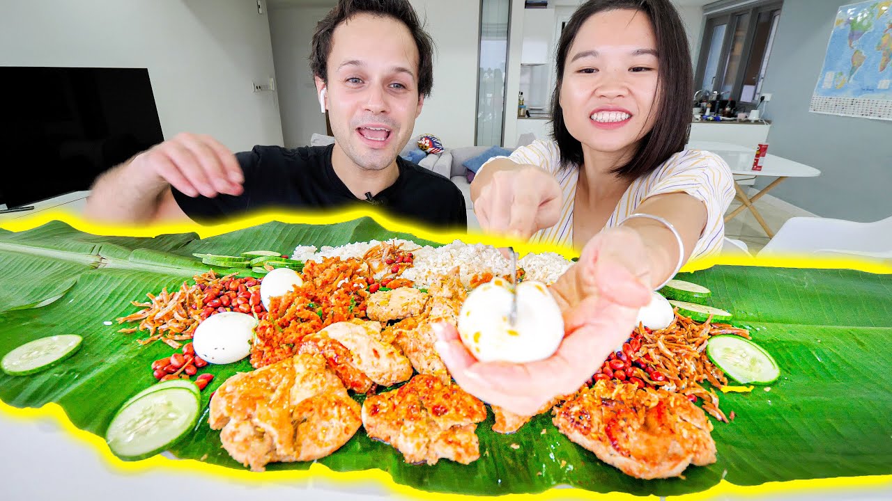 MALAYSIAN STREET FOOD!!! At HOME!!! (Nasi Lemak) The BEST Street Food in Malaysia!!!