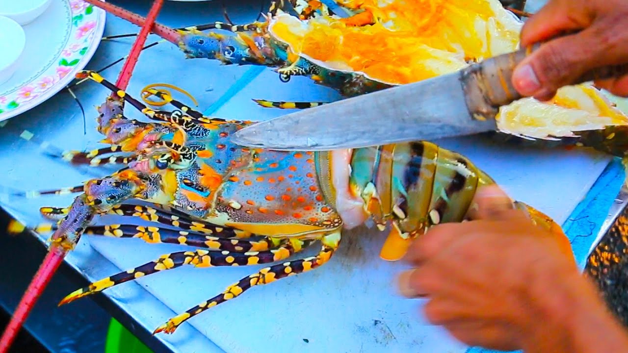 Thai Street Food – Giant RAINBOW LOBSTER + Monster Seafood in Hua Hin, Thailand
