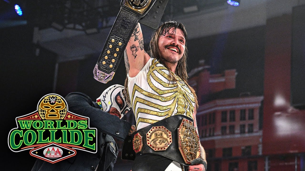 Rey Mysterio crowns Dominik Mysterio the AAA Mega Champion: Worlds Collide 2025 highlights