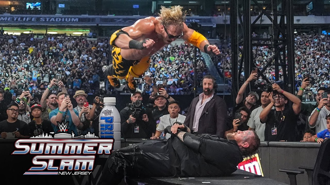 Logan Paul SMASHES Jelly Roll through a table with Frog Splash: SummerSlam 2025 highlights