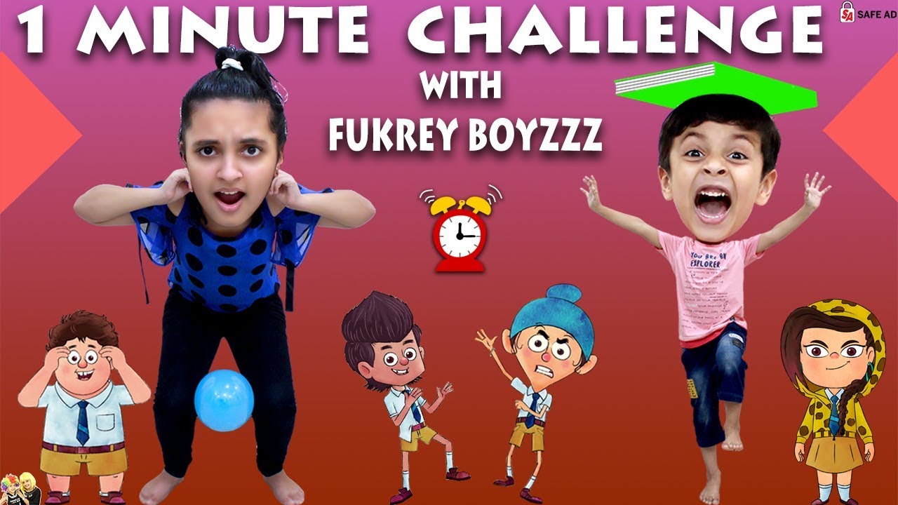 1 MINUTE CHALLENGE with Fukrey Boyzzz | Girl vs Boy Funny | #AayuandPihuShow