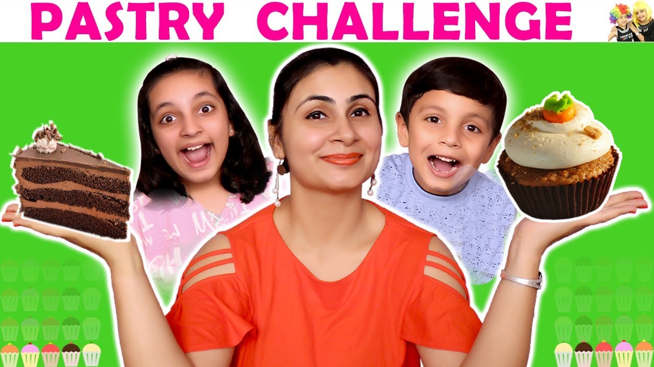 PASTRY CHALLENGE | Blindfold eating Cake Challenge | Aayu and Pihu Show