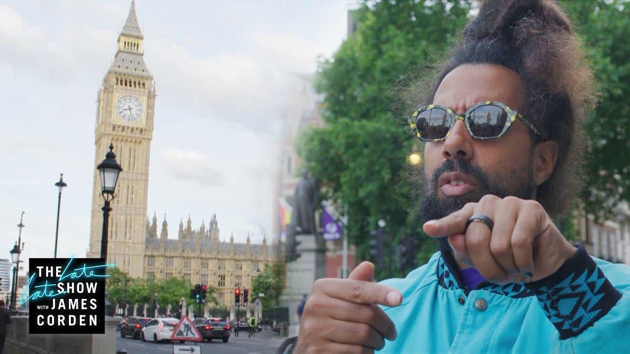 Reggie Watts Pays Big Ben a Visit – #LateLateLondon