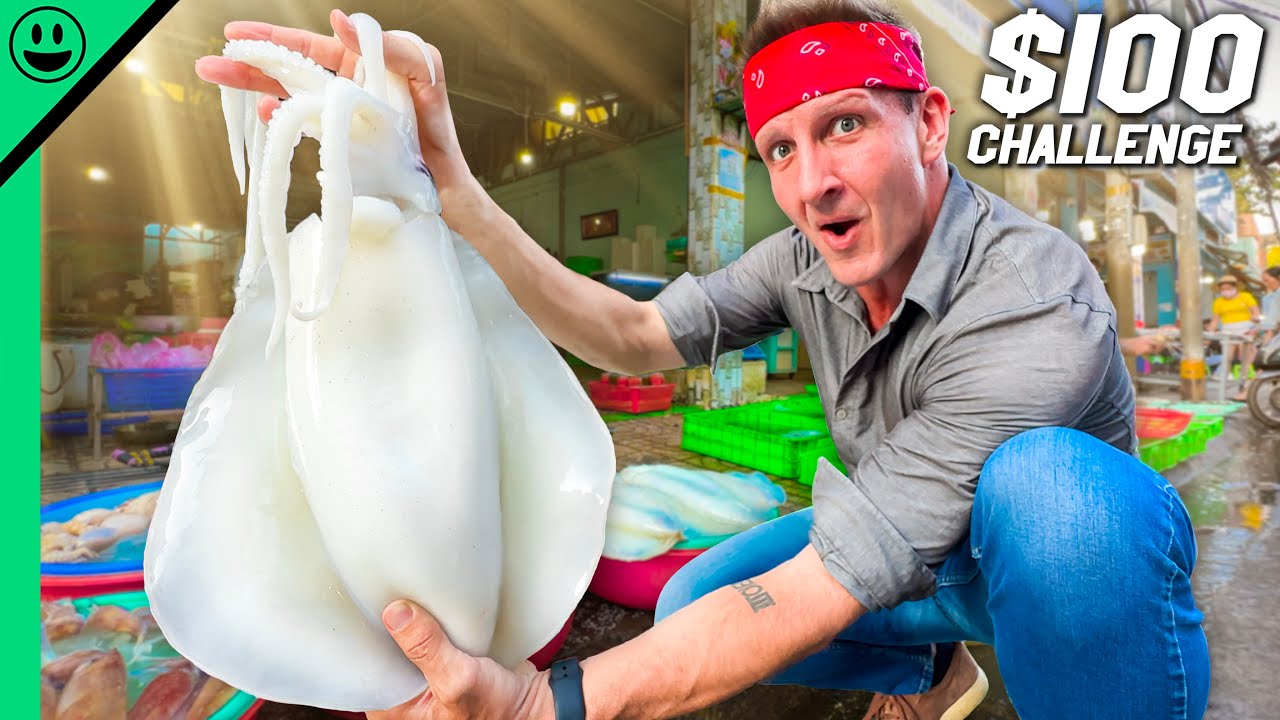 $100 Seafood Market Challenge in Vietnam!! Asia’s CHEAPEST Seafood!!