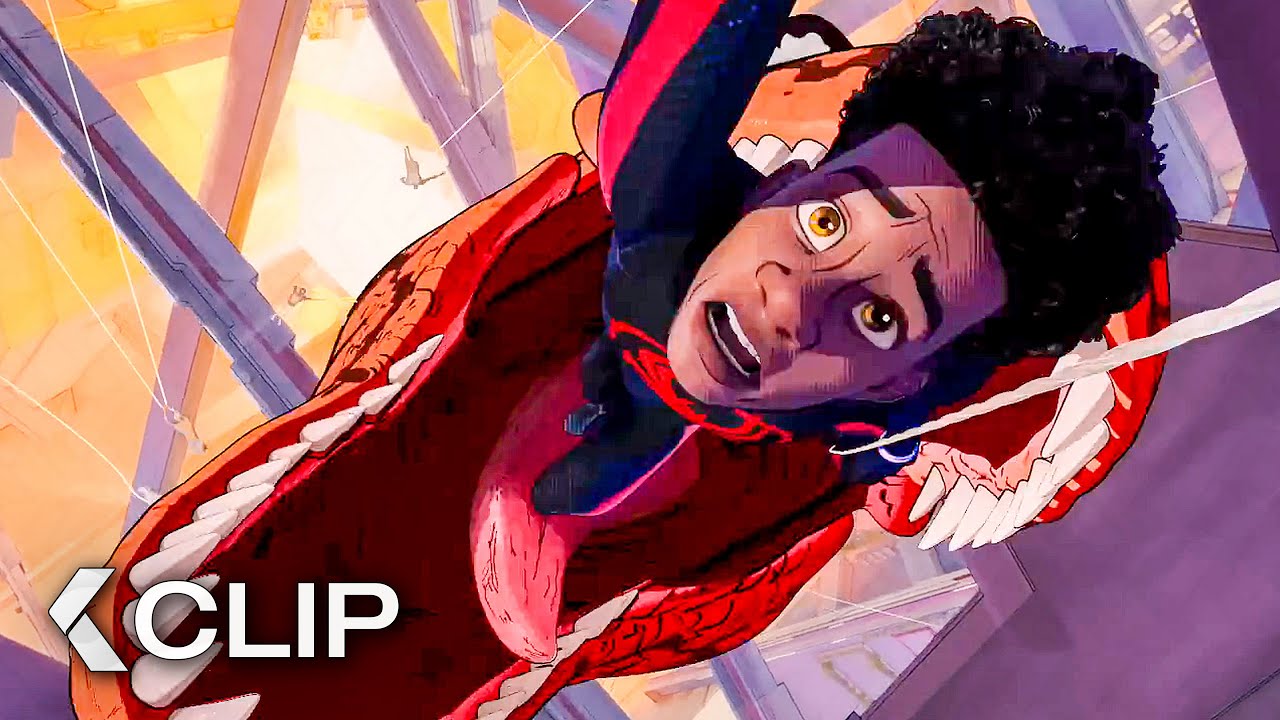 Spider-Rex Hunts Miles Scene – Spider-Man: Across The Spider-Verse (2023)