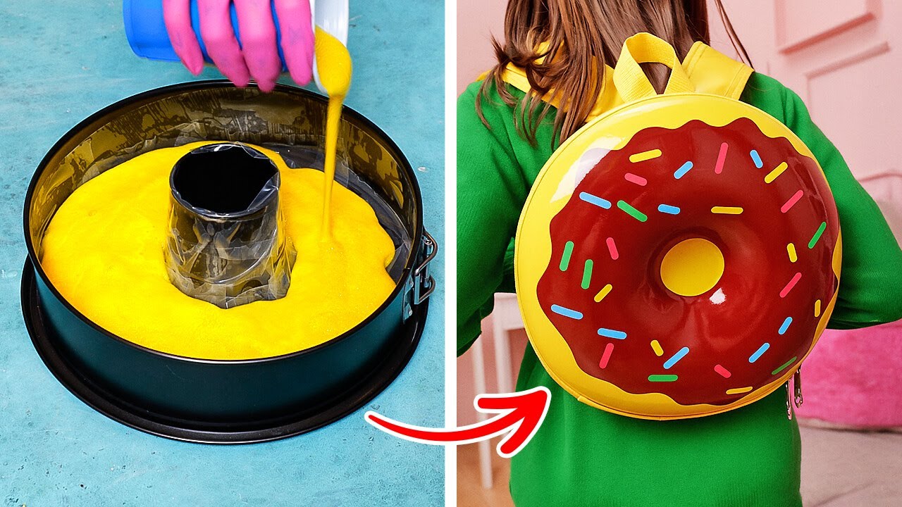 DIY TRENDY CRAFTS   Donut Backpack & Fun Accessories for School  ️