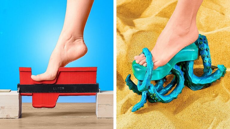 UNIQUE SHOE TRANSFORMATION   DIY HIGH HEELS & DESIGNER SHOES