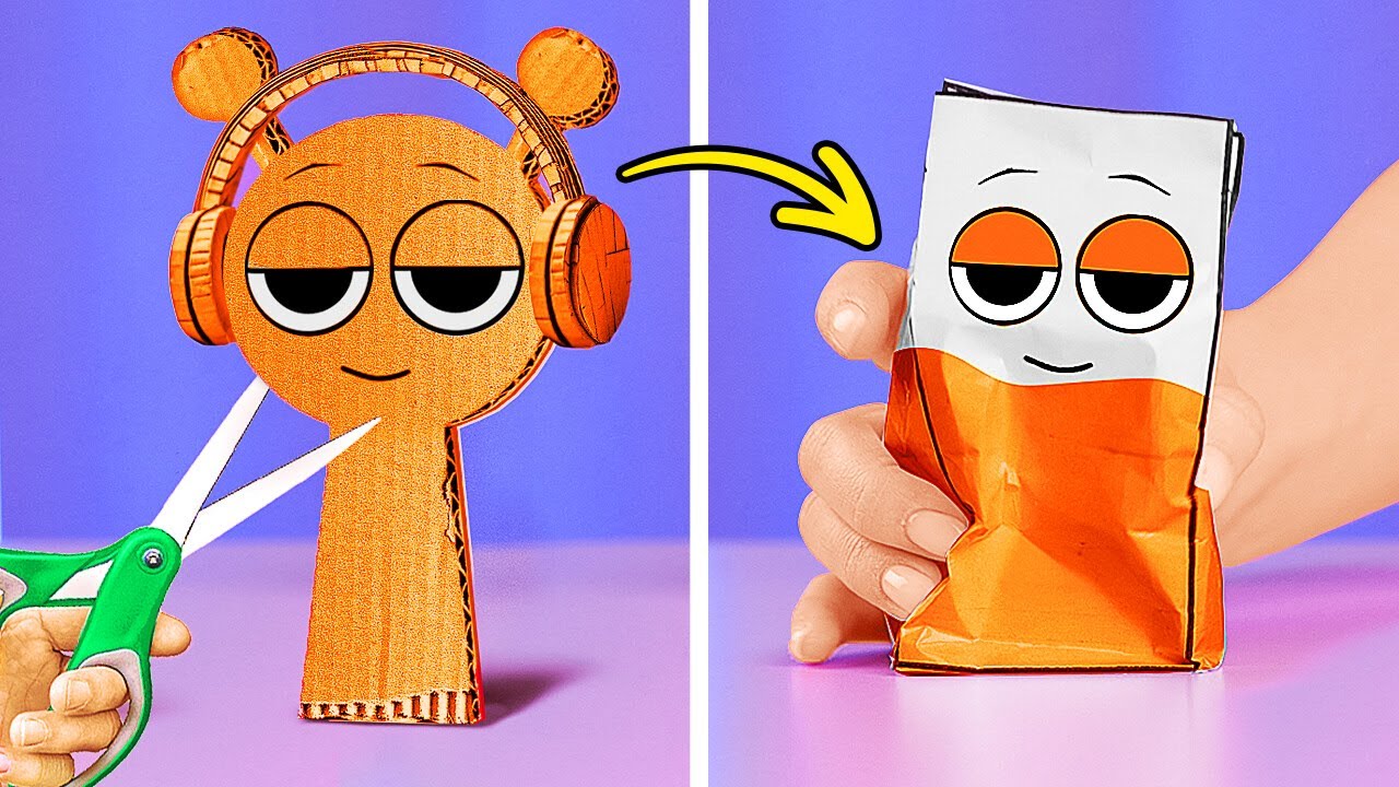 DIY RAINBOW SPRUNKI CRAFTS  ✨CARDBOARD & PAPER SQUISHY FUN!  ✂️