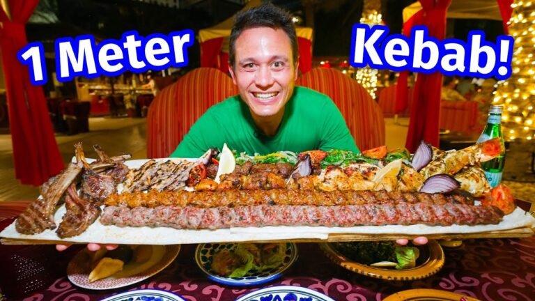 Middle Eastern Food Buffet!! 1 METER KOFTA KEBAB - All You Can Eat!!-Mark Wiens
