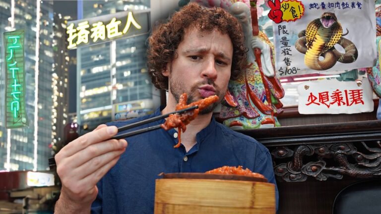 Probando comida callejera en HONG KONG | ¡Serpiente con palillos!-Luisito Comunica